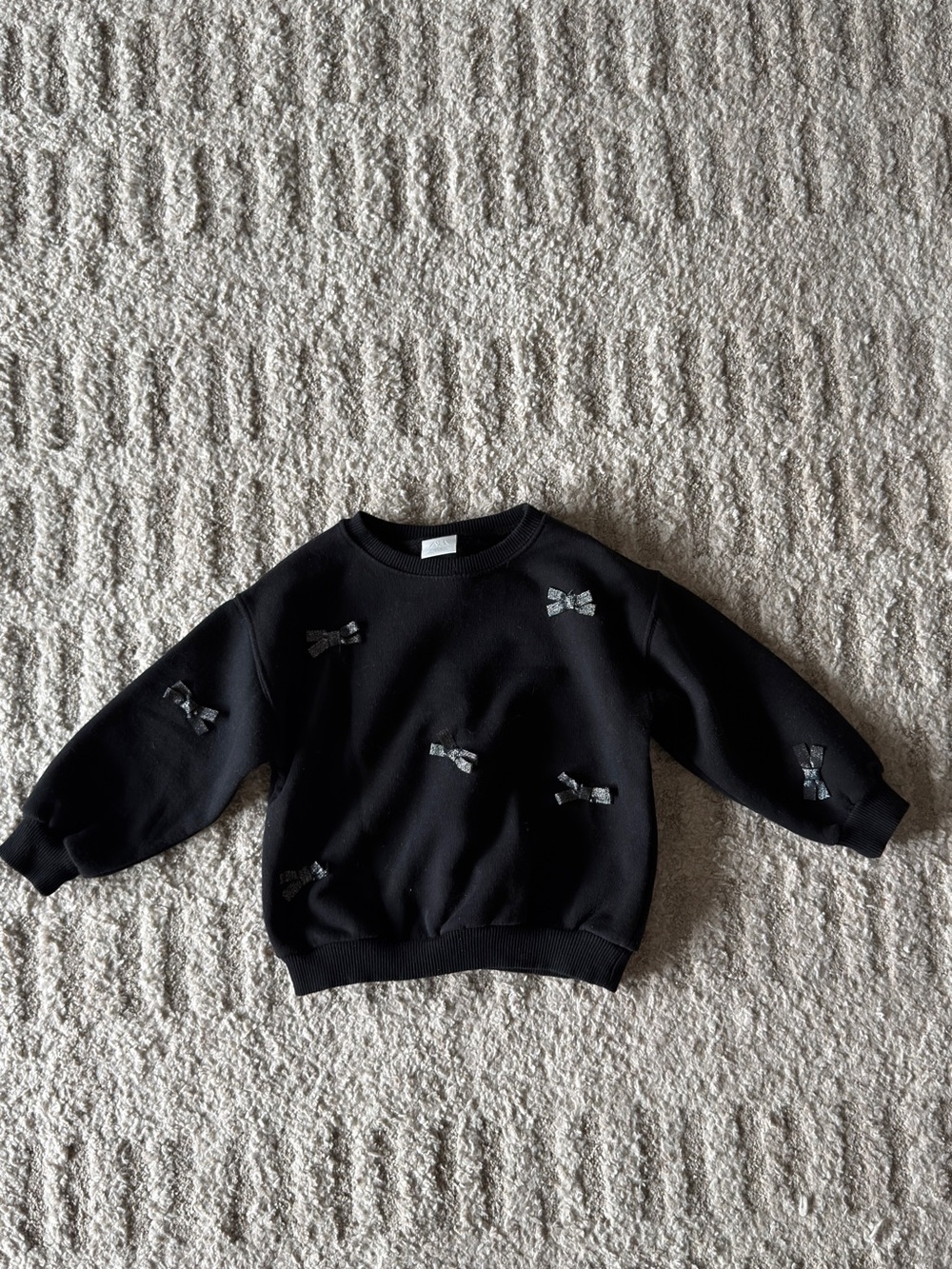 Zara Kids Black Crewneck with Bows